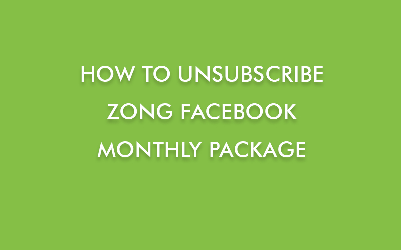 Zong Facebook Monthly Package
